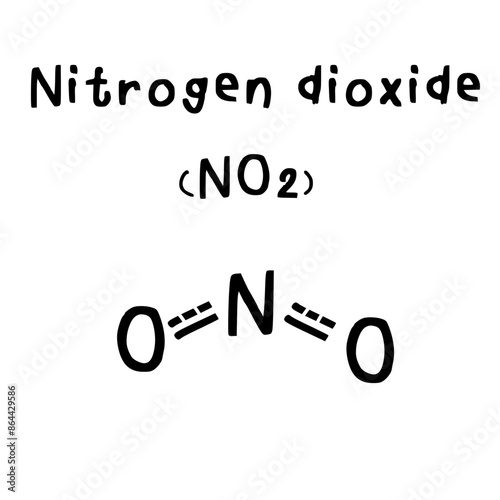 molecular structure of nitrogen dioxide illustration