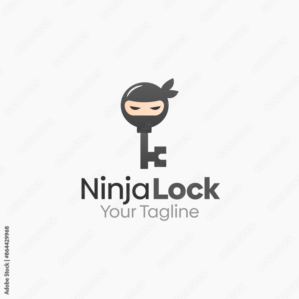 Ninja Lock Logo Vector Template Design. Good for Business, Start up, Agency, and Organization Ninja Lock Logo Vector Template Design. Good for Business, Start up, Agency, and Organization