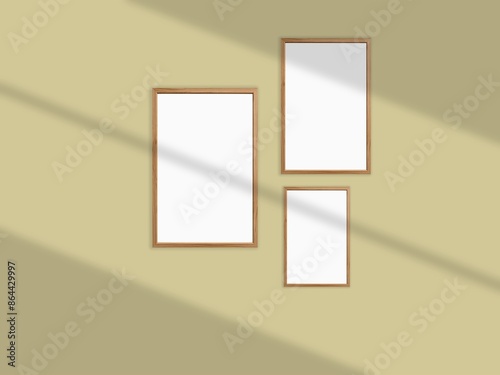Photo frame mockup with shadow overlay and pastel color background