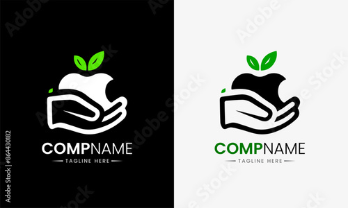 Apple logo, Apple brand similar logo icon mange green leaf sample idea company minimalist design   photo