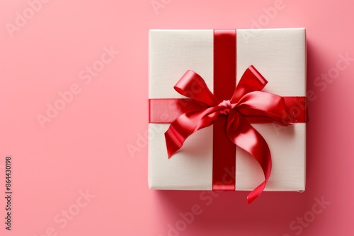 Gift Box on Pink Background