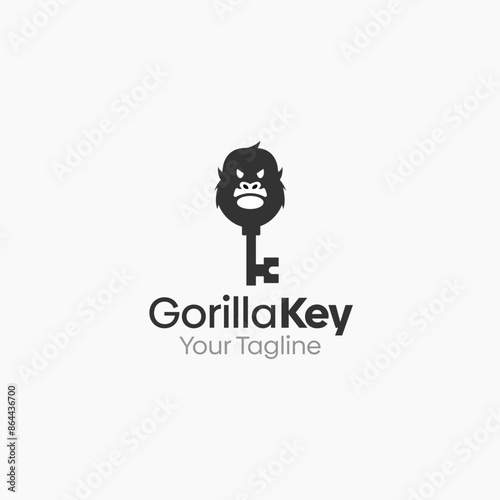 Gorilla Key Logo Vector Template Design. Good for Business, Start up, Agency, and Organization