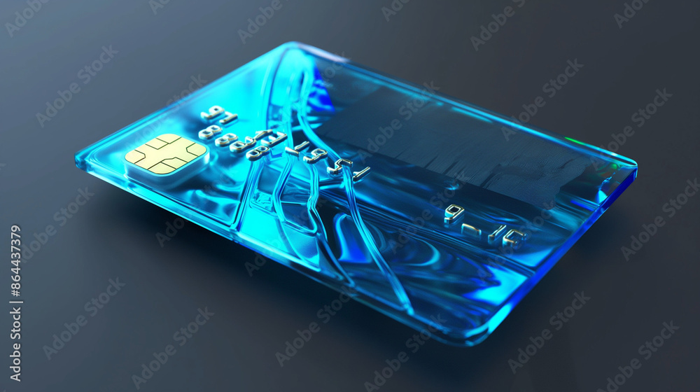 Blue multifunctional bank card Blue multifunctional bank card
