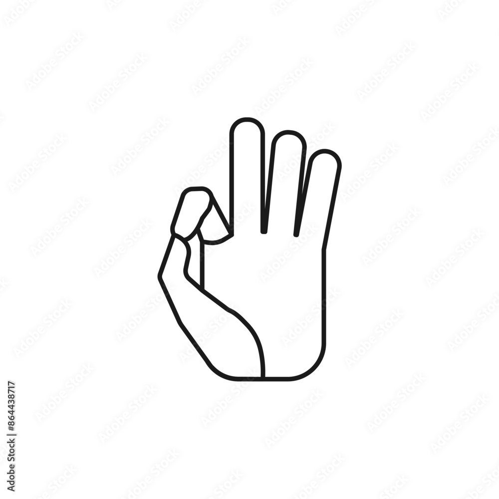 Hand gesture icon set line vector illustration isolated on white background Hand gesture icon set line vector illustration isolated on white background