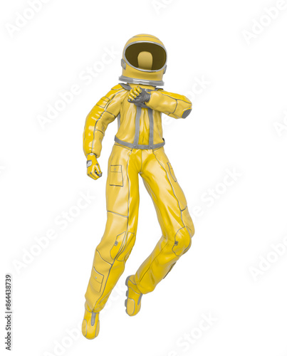 astronaut girl is checking the air and also the time