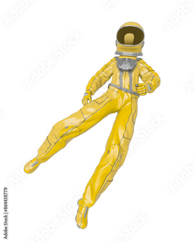 astronaut girl is floating back