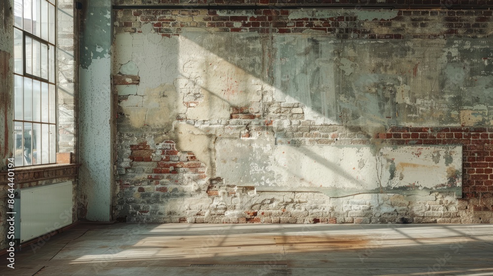 The old building has a painted and varnished brick wall ideal for a backdrop The old building has a painted and varnished brick wall ideal for a backdrop
