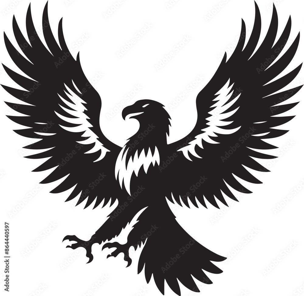 Wings of Freedom: An Eagle Silhouette, vector illustration, isolated Wings of Freedom: An Eagle Silhouette, vector illustration, isolated