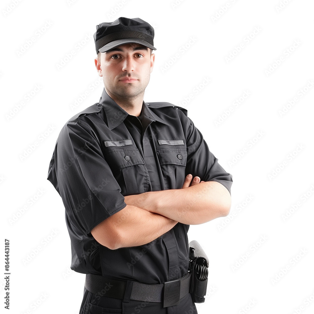 portrait of a officer, security guard isolated on transparent background portrait of a officer, security guard isolated on transparent background