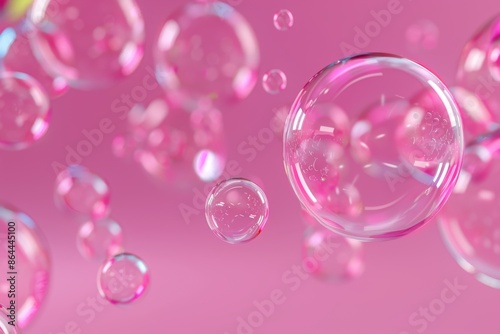 abstract light soft soft cosmetic background of pink foam soap bubbles, copy space, place for text
