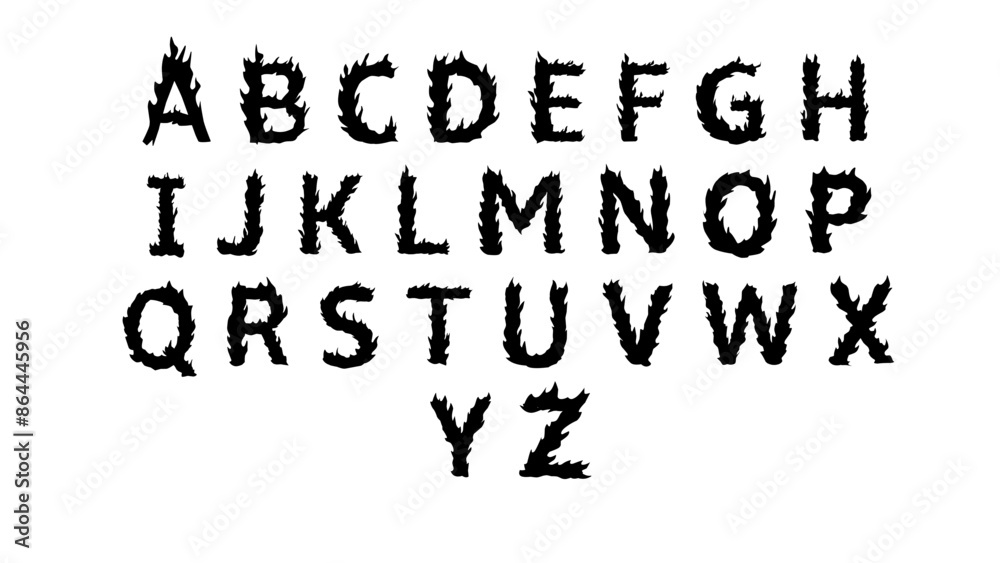 Fire font, hand drawn alphabet letters, decorative font lettering design Fire font, hand drawn alphabet letters, decorative font lettering design