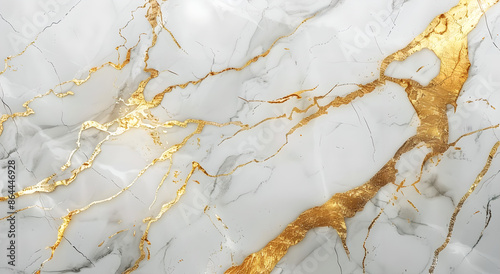 Elegant white marble texture with thin golden veins