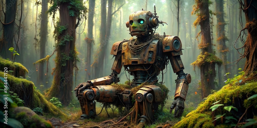 The Rusty Guardian in the Misty Forest The Rusty Guardian in the Misty Forest