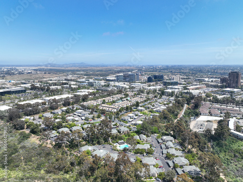 Aerial view of middle class community condominium apartment, San Diego Suburb, South California, USA.