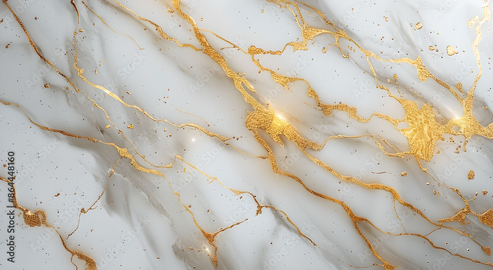 Elegant white marble texture with thin golden veins Elegant white marble texture with thin golden veins