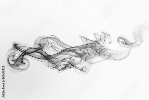 black smoke isolated on white or transparent png