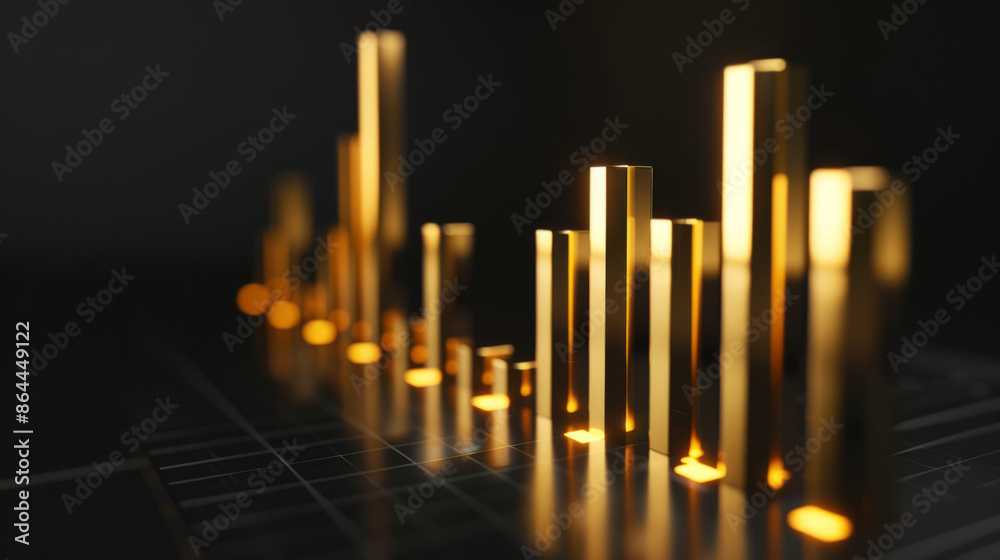 An illustration depicting a yellow and white graph with an ascending line, symbolizing growth or success. An illustration depicting a yellow and white graph with an ascending line, symbolizing growth or success.