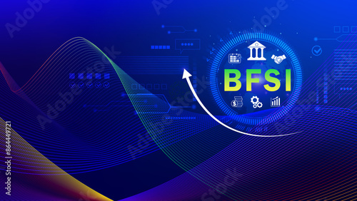 BFSI, Banking Financial Services and Insurance, Digital Transformation in Banking, and Insurance for Enhanced Efficiency and Innovation. for background