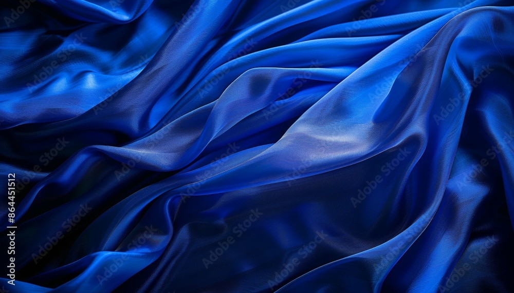 Obraz premium Fabric movement resembling the colors of the European Union flag, crafted as a wide graphic abstract