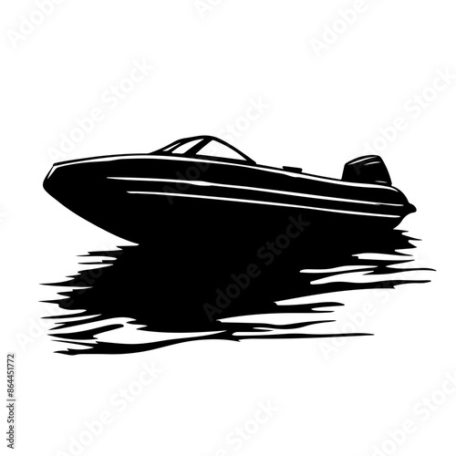 Motorised Dinghy Vector Logo