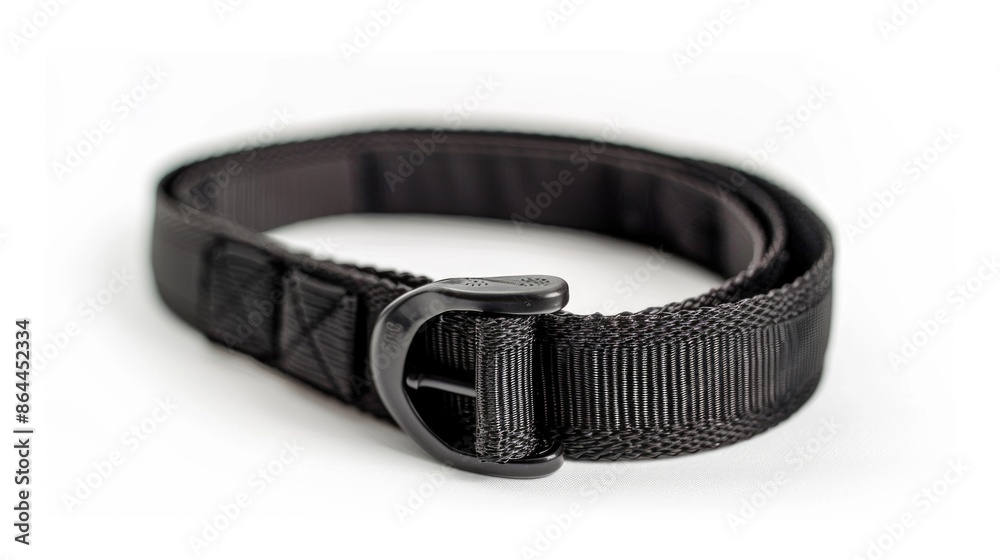 Close-up shot of a belt on a white surface, ideal for fashion or product photography Close-up shot of a belt on a white surface, ideal for fashion or product photography