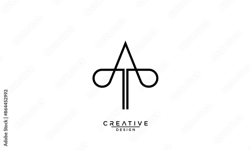 AT, TA, Abstract Letters Logo Monogram AT, TA, Abstract Letters Logo Monogram