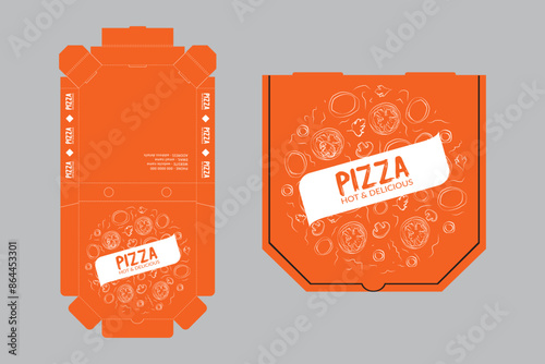 Pizza Box Design, Pizza Packaging Design, Pizza Box Design Template, Ready For Print.