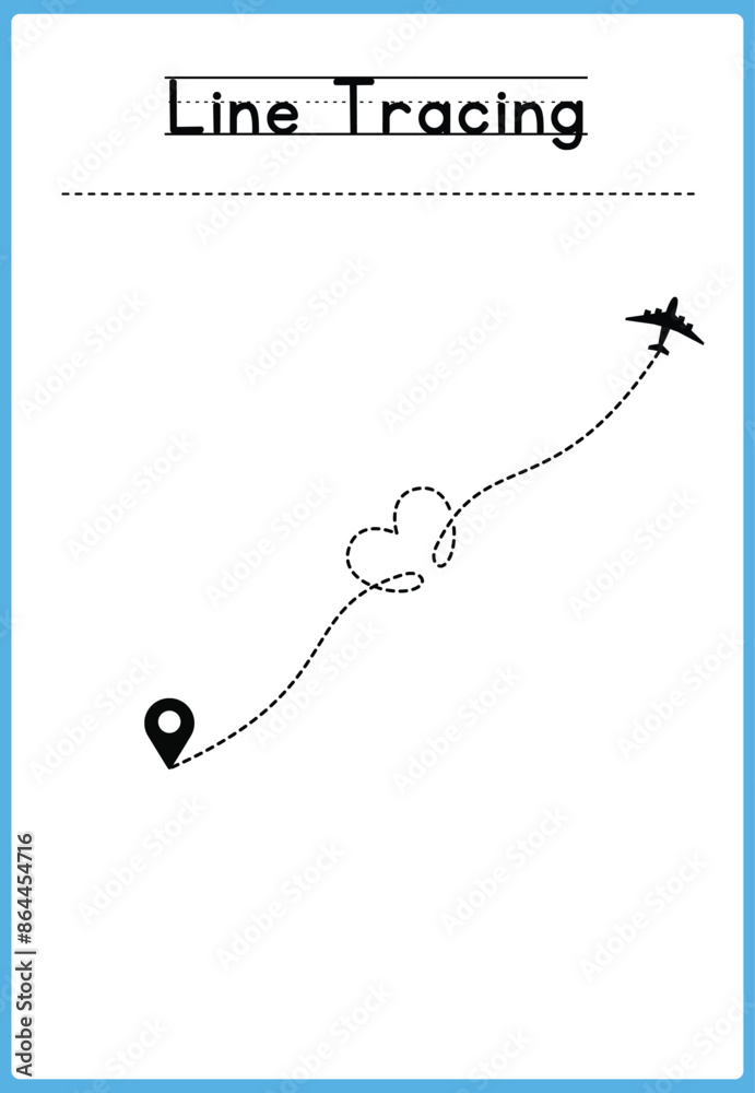 Fototapeta premium Line tracing Handwriting practice for kids