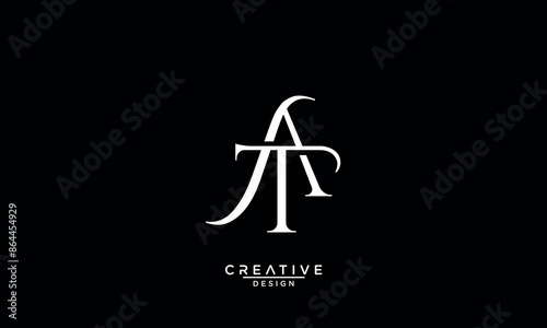 AT, TA, Abstract Letters Logo Monogram