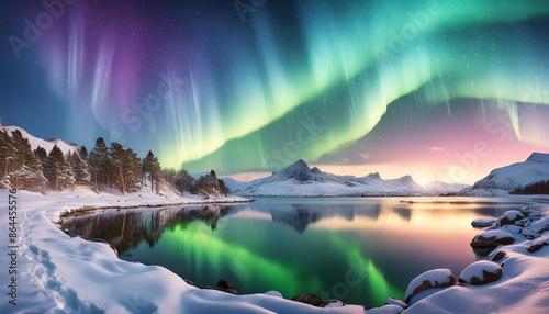 sunrise over the lake