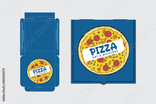 Pizza Box Design, Pizza Packaging Design, Pizza Box Design Template, Ready For Print.