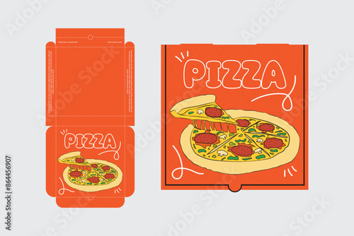 Pizza Box Design, Pizza Packaging Design, Pizza Box Design Template, Ready For Print.