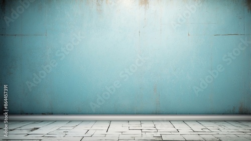 Pale blue backdrop grunge texture background with space photo