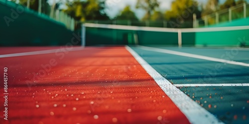 Tennis court closeup with space for sports competitions banner. Concept Sports Photography, Tennis Court, Competition, Close-up, Banner Space