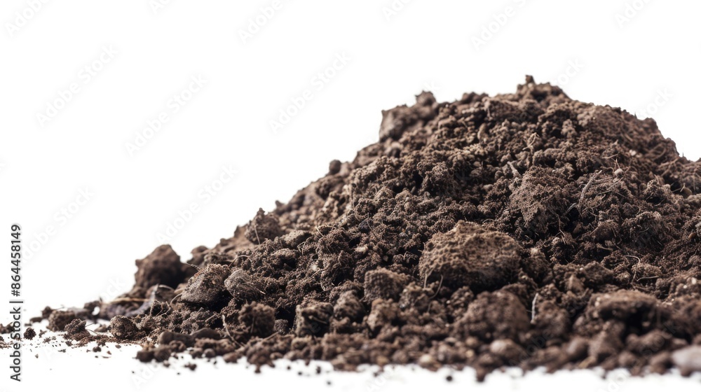 A small pile of dirt sits atop a clean, white surface A small pile of dirt sits atop a clean, white surface