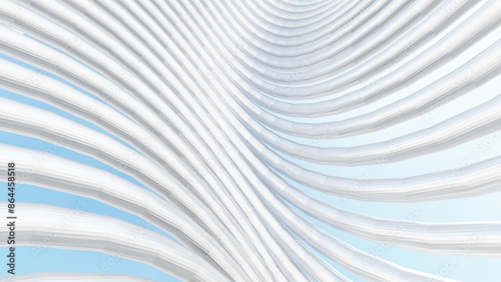 Fototapeta premium Abstract metallic curve waves background 3d render