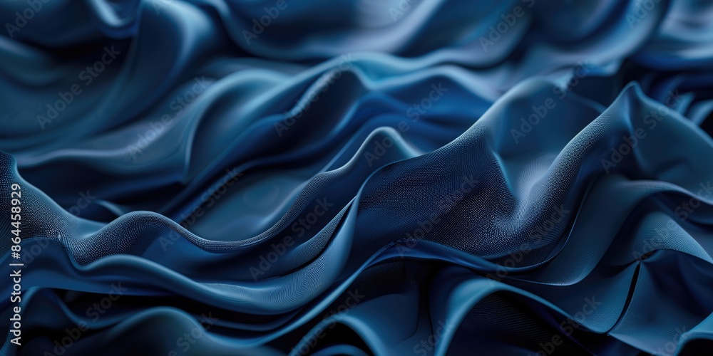 Obraz premium A detailed view of a blue textile with intricate patterns and textures