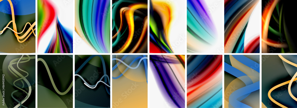Collection of abstract background with waves, colorful shapes and 3d shadow effect. Vector Illustration For Wallpaper, Banner, Background, Card, Book Illustration, landing page Collection of abstract background with waves, colorful shapes and 3d shadow effect. Vector Illustration For Wallpaper, Banner, Background, Card, Book Illustration, landing page