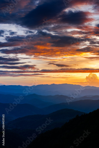 sunset over the mountains