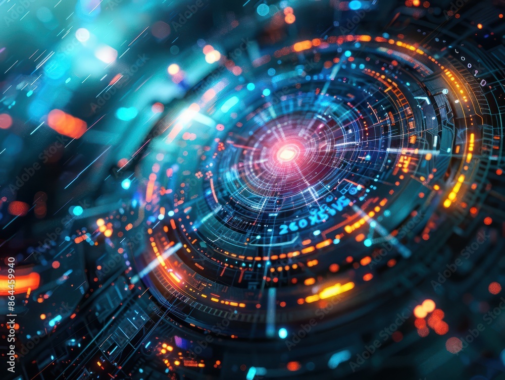 Abstract futuristic time technology background. AI generated image Abstract futuristic time technology background. AI generated image