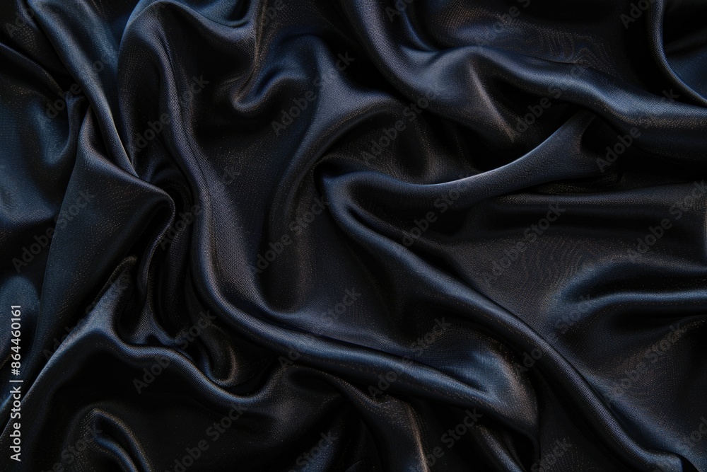 Close-up shot of black satin fabric texture Close-up shot of black satin fabric texture