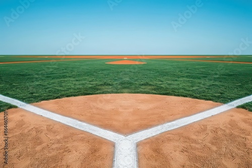 A ballpark with the diamond clearly visible, isolated with ample space for copy photo