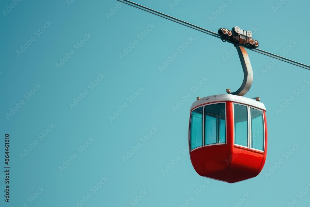 A cable car climbing a steep hill, perfect for a banner with ample copy space A cable car climbing a steep hill, perfect for a banner with ample copy space
