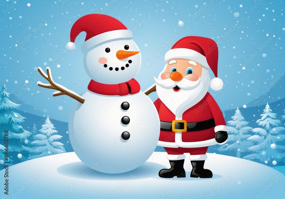 Santa Claus and Snowman Winter Celebration Santa Claus and Snowman Winter Celebration