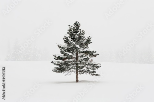 Wallpaper Mural A lodgepole pine with its slender trunk set against a pristine white canvas Torontodigital.ca