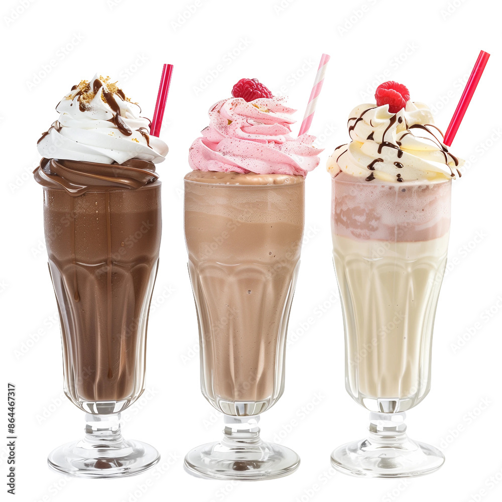 milkshakes isolated on transparent background milkshakes isolated on transparent background