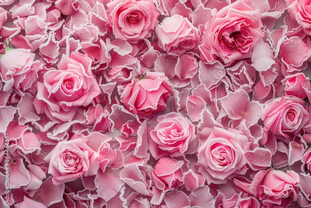 Fresh pink roses arranged on a table, perfect for decoration or gift giving Fresh pink roses arranged on a table, perfect for decoration or gift giving
