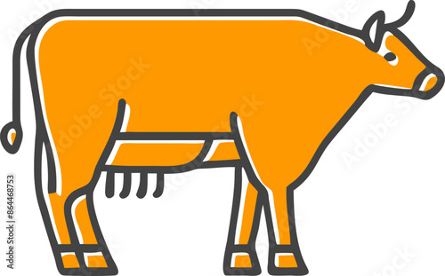 Cow logo icon t-shirt design website and app icon vector illustrations 

