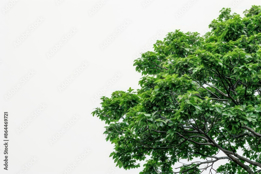 An elm tree with its lush foliage set against a white backdrop An elm tree with its lush foliage set against a white backdrop
