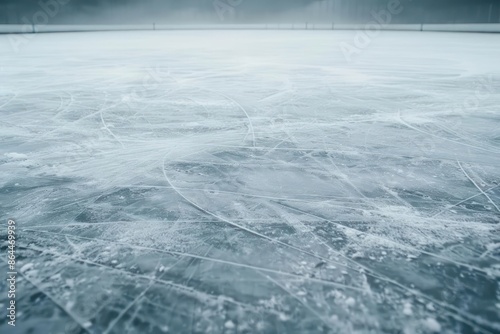 An ice rink with freshly resurfaced ice, perfect for a banner with ample copy space photo